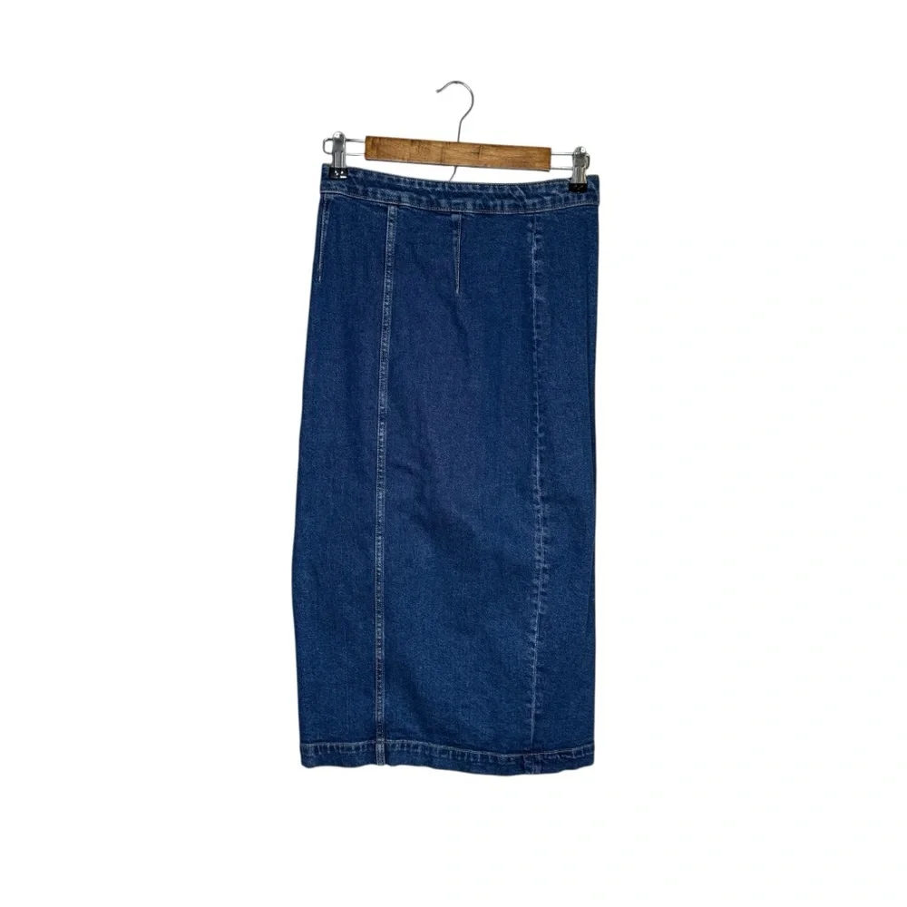 Free People Jasmine Buttoned Denim Midi Skirt - Picture 6 of 10